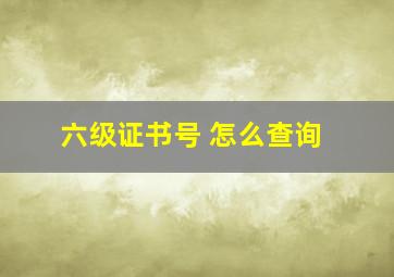 六级证书号 怎么查询